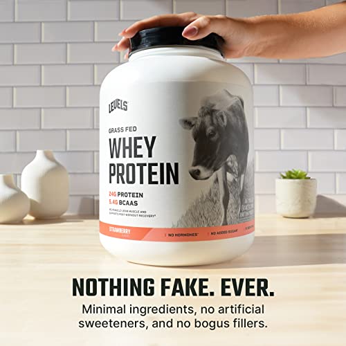 Levels Grass Fed 100% Whey Protein, No Hormones, Strawberry, 5LB Levels Nutrition Au supplements