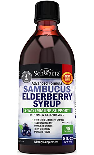 Elderberry Syrup for Kids and Adults - Natural Immune Support with Zinc and Vitamin C BioSchwartz Au supplements