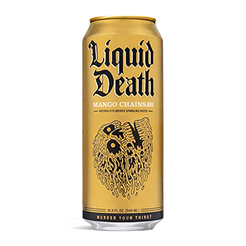 Liquid Death Flavored Sparkling Water with Agave, Mango Chainsaw, 16.9 oz Tallboys Liquid Death Au supplements