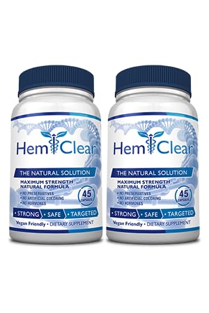 HemClear for Hemorrhoids - Vegan Formula for Hemorrhoid Relief & Vascular Health - Maximum Strength 2 Bottle 90 Capsules Hemclear Au supplements