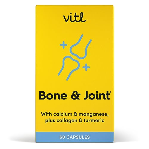 Vitl Bone & Joint Supplement - 60 Capsules - with Calcium, Manganese, Hydrolysed Type II Collagen & Turmeric - Maintenance for Joints, Bones VITL Au supplements