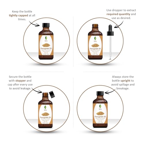 SVA Fenugreek Oil 4oz (118ml) Premium Carrier Oil with Dropper for Hair Care, Hair Oiling, Scalp Massage SVA ORGANICS Au supplements
