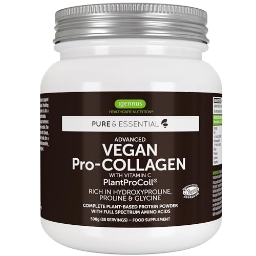 Vegan Collagen Powder, Plant-Based Peptide Protein Supplement with Glycine, 21 Amino Acids & Vitamin C, Complete Collagen Igennus Healthcare Nutrition Au supplements