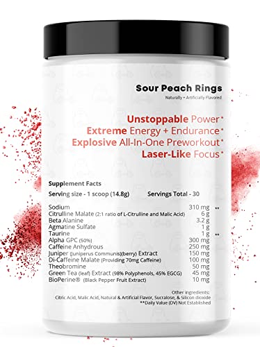 F'ing Workout - Explosive Pre-Workout Supplement (Sour Peach Rings) F'ing Au supplements