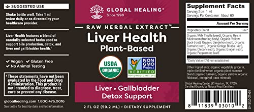 Global Healing Liver Health - Natural Vegan Liquid Drops Supplement Supports Liver Global Healing Center Au supplements