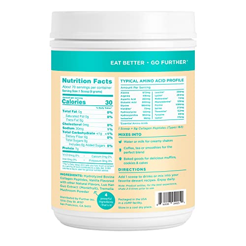 Further Food Best Collagen Peptides Powder Vanilla Flavored Keto Grass-Fed Collagen Further Food Au supplements