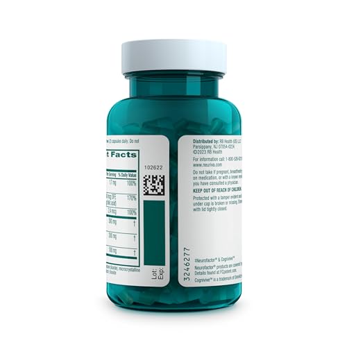 NEURIVA Ultra Decaffeinated Clinically Tested Nootropic Brain Supplement for Mental Alertness, Memory, Focus & Concentration, Cognivive, Neurofactor, Phosphatidylserine, Vitamins B6 B12, 60 Capsules NEURIVA Au supplements