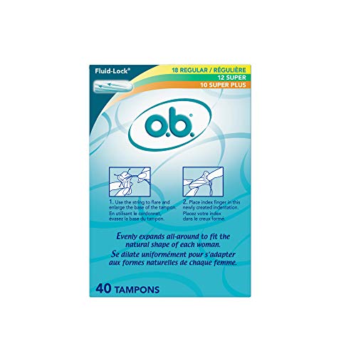 o.b. Tampons Multipack | Non-Applicator Tampon, Unscented | Regular/Super/Super Plus Tampons, 40ct o.b. Au supplements