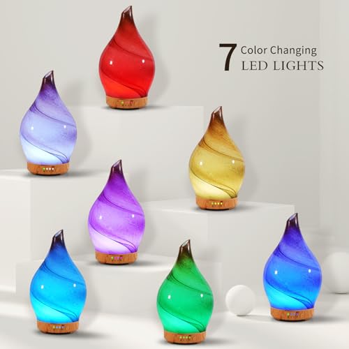 Porseme 100ml Glass Essential Oil Diffuser Aromatherapy Ultrasonic Cool Mist Humidifier 4 Running Hours Porseme Au supplements