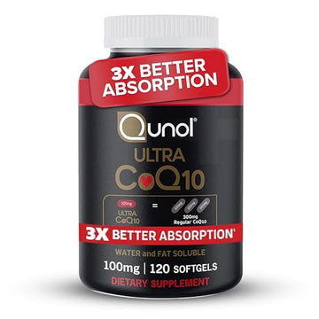 Qunol CoQ10 100mg Softgels, Ultra CoQ10 100mg, 3x Better Absorption, Antioxidant Qunol Au supplements