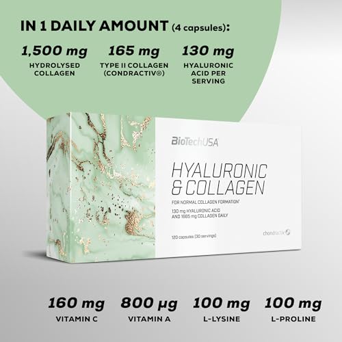 BioTechUSA Hyaluronic&Collagen, Food Supplement Capsules containing Collagen, hyaluronic Acid BioTechUSA Au supplements
