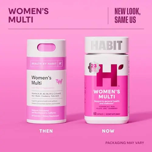 Habit Womens Multi Supplement 2 Pack (120 Capsules) - New Look, Supports General Health & Wellness, 23 Essential Vitamins and Minerals H' Habit Au supplements