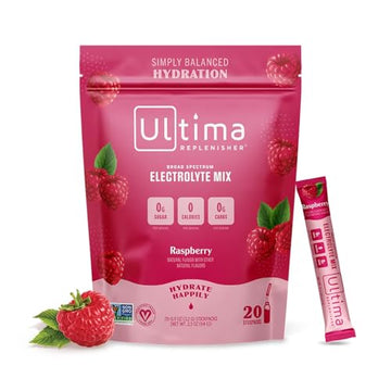 Ultima Replenisher Daily Electrolyte Drink Mix – Raspberry, 20 Stickpacks – Hydration Ultima Replenisher Au supplements