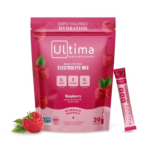 Ultima Replenisher Daily Electrolyte Drink Mix – Raspberry, 20 Stickpacks – Hydration Ultima Replenisher Au supplements