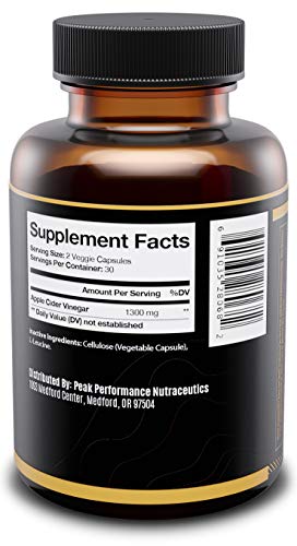 Peak Performance Nutraceutics Apple Cider Vinegar Capsules, Made from 100% Natural Peak Performance Nutraceutics Au supplements