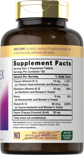 Carlyle B Complex Vitamin with B12 | 300 Tablets | High Potency Formula | Vegetarian Carlyle Au supplements