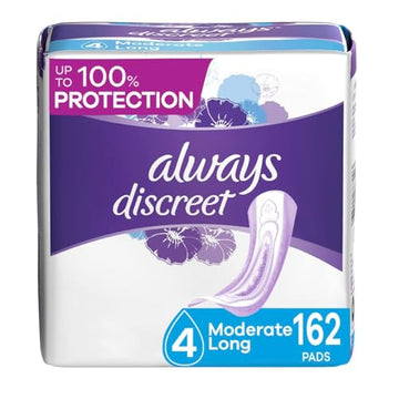 Always Discreet Adult Moderate Long Incontinence Pads, Up to 100% Leak Always Discreet Au supplements