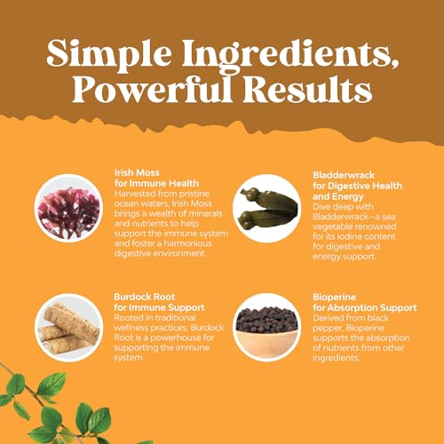 Organic Irish SeaMoss Capsules - Sea Moss and Bladderwrack Capsules with Burdock Natures Craft Au supplements