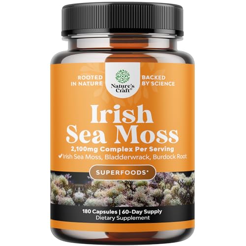 Organic Irish SeaMoss Capsules - Sea Moss and Bladderwrack Capsules with Burdock Natures Craft Au supplements