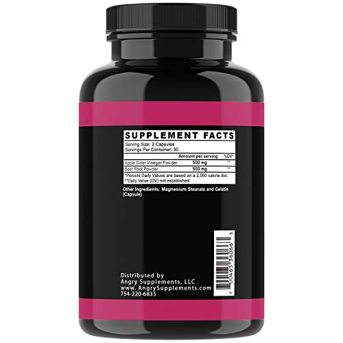 Angry Supplements Apple Cider Vinegar + Beet Root Capsules, Detox Pills, Nitric Oxide Angry Supplements Au supplements