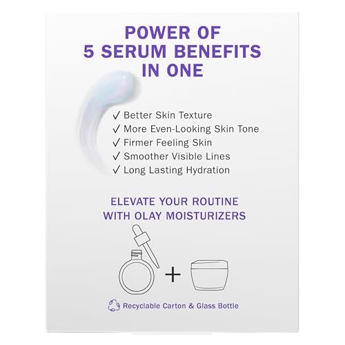 Olay Super Serum - Glow Serum for Face - Activated Niacinamide, Vitamin C & E, Collagen Peptide, AHA - 5-in-1 Benefits - Brightens, Hydrates, Smooths, Firms, Evens Tone, Proactive Anti-Aging, 1.7 Oz Olay Au supplements