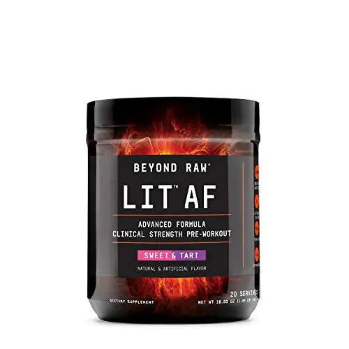 BEYOND RAW LIT AF | Advanced Formula Clinical Strength Pre-Workout Powder | Contains BEYOND RAWAU supplements