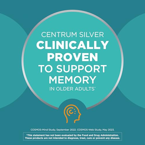 Centrum Silver Multivitamin for Men 50 Plus, Multimineral Supplement, Vitamin D3, B-Vitamins and Zinc, Gluten Free, Non-GMO Ingredients, Supports Memory Centrum Au supplements