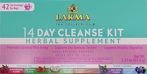 Lakma 14 Day Cleanse Kit Green Tea - 42 Tea Bags HYLEYS Au supplements
