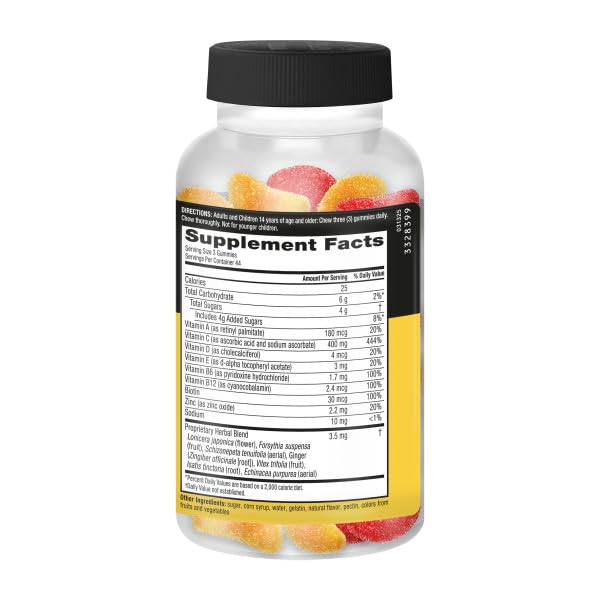Airborne 400mg Vitamin C Gummies for Adults & Children, Immune Essentials Daily Immune Support Supplement with Vitamins C & E - Orchard Fruit Flavor, 132 Gummies (Pack of 2) Airborne Au supplements