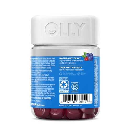 OLLY Glowing Skin Gummy, 25 Day Supply (50 Count), Plump Berry, Hyaluro OLLY Au supplements