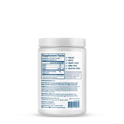 NativePath Collagen Peptides Protein - Hydrolyzed Type 1 & 3 Collagen Powder for Skin NativePath Au supplements