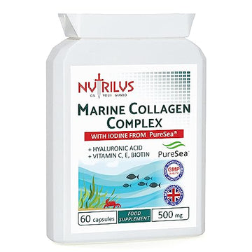 Marine Collagen Complex 60 Capsules 500mg with PureSea Seaweed Providing Iodine Nutrilus Au supplements