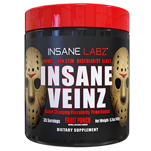 Insane Labz Insane Veinz Non Stimulant NO Enhancing Powder, Nitric Oxide Booster Insane Labz Au supplements