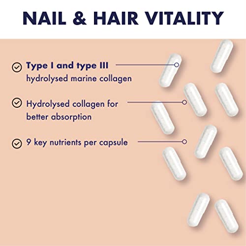 Higher Nature - Nails & Hair - Contains Zinc, Biotin & Collagen - Supports Beautiful Skin - 120 Capsules HIGHER NATURE Au supplements