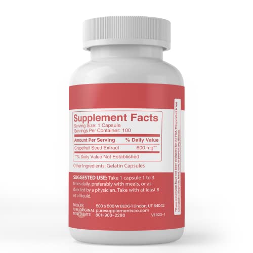 Pure Original Ingredients Grapefruit Seed Extract (100 Capsules) Always Pure, No Additives Pure Organic Ingredients Au supplements