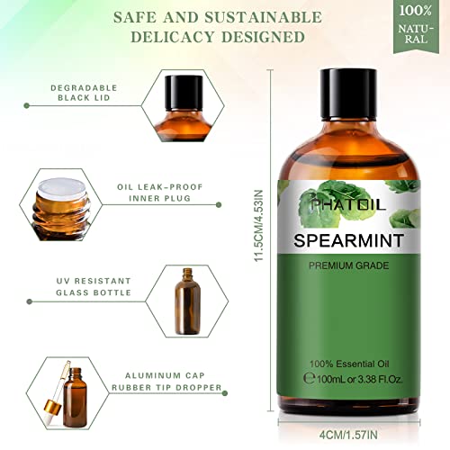 PHATOIL Spearmint Essential Oil 100ML, Pure Premium Grade Spearmint Essential Oils PHATOIL Au supplements