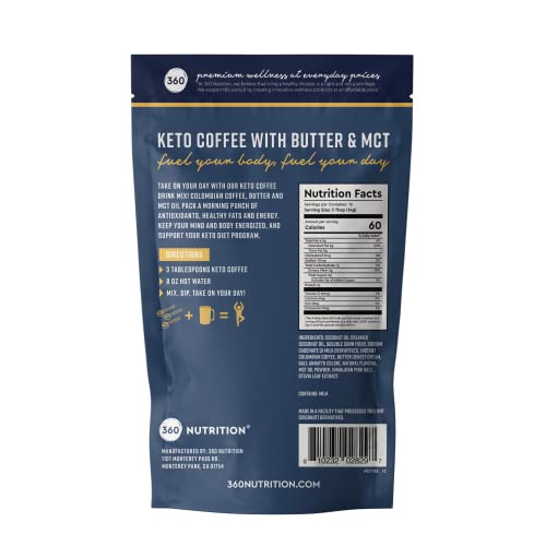 360 Nutrition Instant Keto Coffee with MCT Oil, Coconut Oil, Sweetened, Gluten Free 360 Nutrition Au supplements
