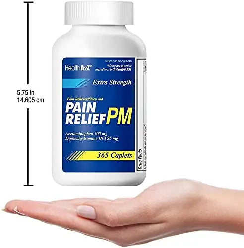 HealthA2Z® Extra Strength Pain Relief PM| Acetaminophen 500mg | Diphenhydramine 25mg | Pain Reliever & Nighttime Sleep Aid | (365 Count (Pack of 1)) HealthA2Z Au supplements