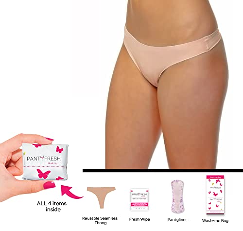 to-Go Panty Kit Includes 4 Items Seamless Thong Underwear Fresh Wipe Pantyliner & Washbag Travel Panty Fresh Au supplements