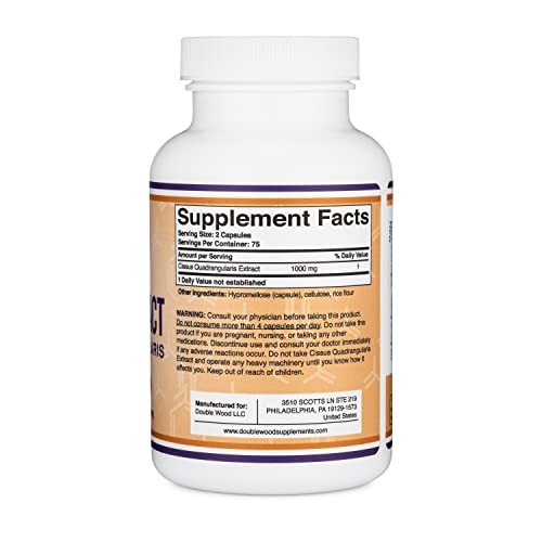 Cissus Quadrangularis Super Extract, 150 Capsules, Manufactured in The USA, Dietary Double Wood Supplements Au supplements