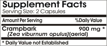 PureControl Supplements Crampbark Cramp Bark 900mg // 90 Capsules // Pure PureControl Supplements Au supplements