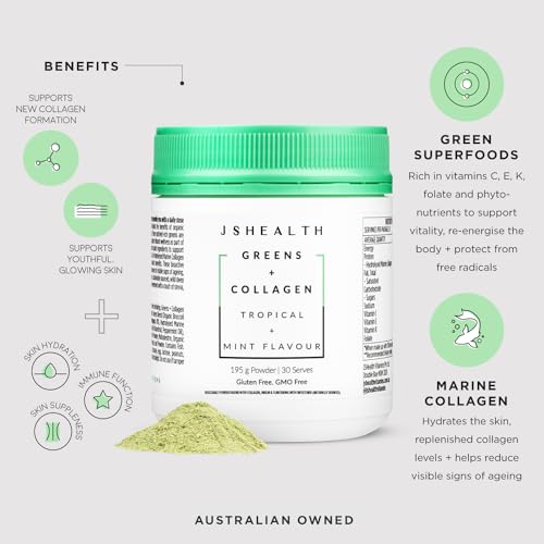 JSHealth Super Greens Powder - Greens & Collagen Powder - Superfood Powder with Marine Collagen Peptides JSHealth Au supplements