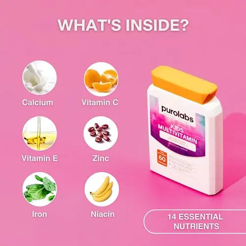 Kids Vitamins - Multivitamin for Kids with Calcium, Zinc, Iron, Vitamin C, B12, D3 and More Purolabs Au supplements