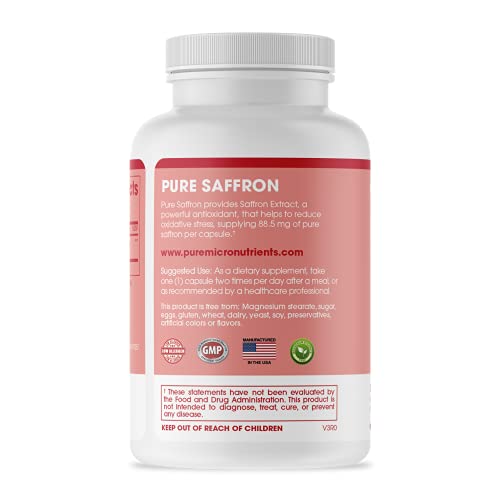 Saffron Supplements - 100% Pure Saffron Extract Capsules - Boost Energy & Mood Pure Micronutrients Au supplements
