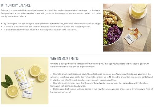 Unicity Feel Great System - Balance 60 Pack & Great Tasting Lemon Unimate Unicity Au supplements