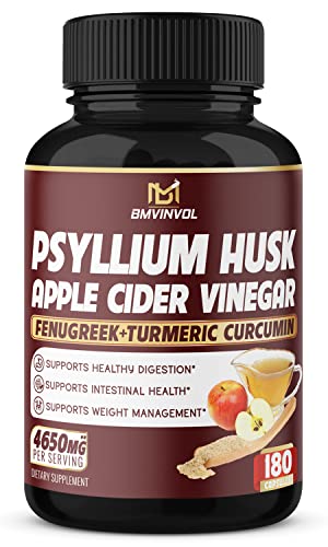 BMVINVOL Psyllium Husk Fiber Supplement 4650mg - Apple Cider Vinegar, Fenugreek BMVINVOL Au supplements