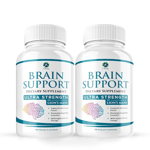 1 Body Brain Support: Twin Pack - 90 Capsules Each - Alpha GPC 1 Body Au supplements