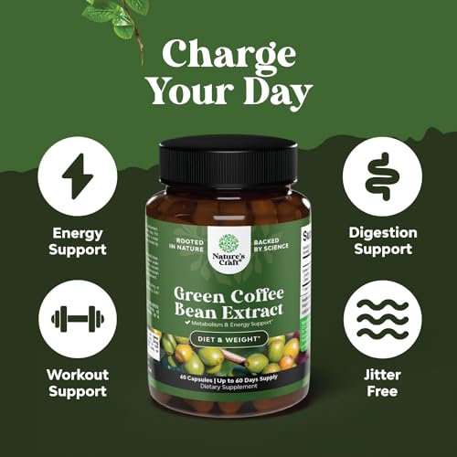 Green Coffee Bean Extract for Weight Loss Dietary Supplement Maximum Strength Vitamins Natures Craft Au supplements