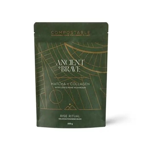 Ancient + Brave Matcha Collagen 150g Pouch - Lion's Mane Mushroom Powder Supplement Ancient + BraveAU supplements