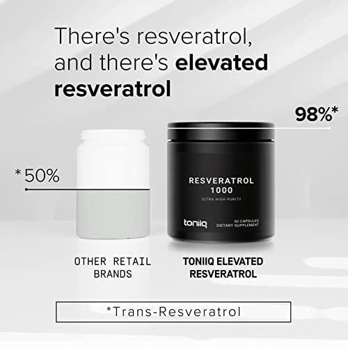 Ultra High Potency Third-Party Tested Trans Resveratrol 1000mg - 98% Pure Toniiq Au supplements